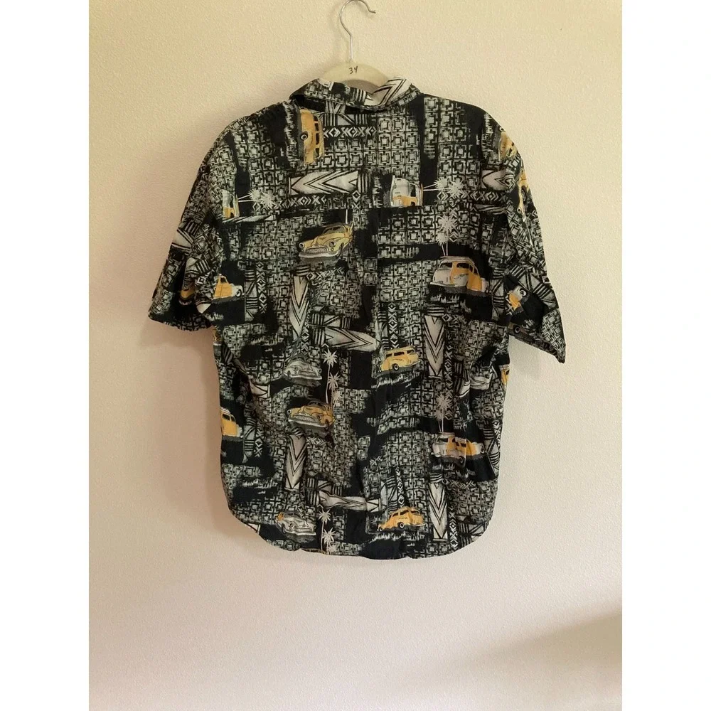 Natural Issue Cars Automobile Button‎ Up Shirt Size L Large Men Short Sleeve